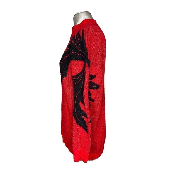 Ellen-D Kollection Sz M Red Glittery Sweater - perfect for Holiday! - Picture 3 of 6